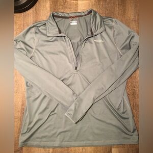 Merrell womens XL 1/4 zip mid layer pullover shirt blue gray light weight